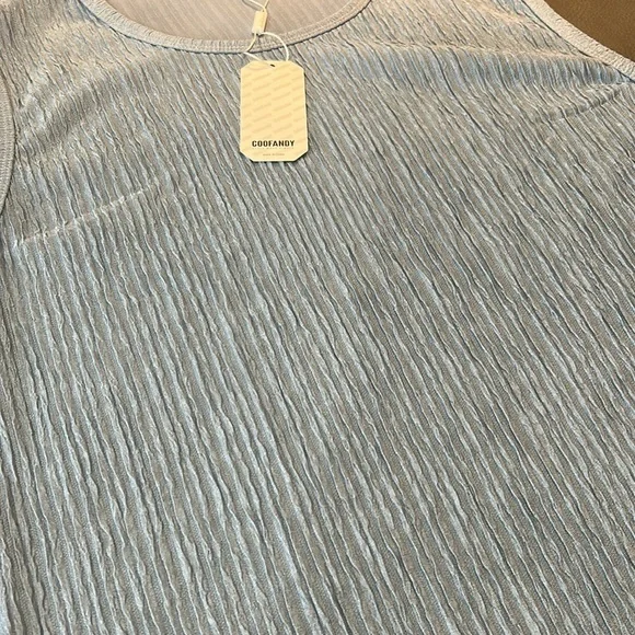 Coofandy Mens baby blue Sleeveless Ribbed Shirt. NWT, size L. - Picture 5 of 5